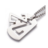Stainless Steel Initial Pendant Necklace Lobster Chain Alphabet Letter 27" A385