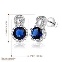 Sterling Silver Plated Earrings Butterfly Stud Zirconia  Push Back Clasp L691