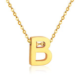 Stainless Steel Women's Unisex 18 Inch Necklace Pendant Letter Lobster Clasp S3