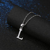 Sterling Silver Plated Necklace Women Pendant Initial Letter Alphabet B375