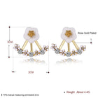 Yellow Gold Platinum Plated Earrings Drop Dangle AAA Zirconia  Stud Clasp L827