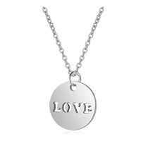 Stainless Steel Pendants Necklaces Word LOVE Silver 16.3 inches 40cm 1mm Z579
