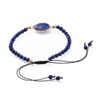 Adjustable Natural Labradorite Braided Bead Bracelets Brass Findings P509