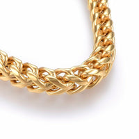 304 Stainless Steel Chain Bracelet Bayonet Clasp Gold 8.5" 6mm A107