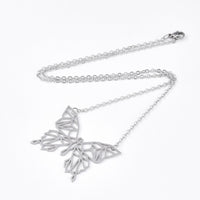 Stainless Steel Pendant Necklaces Cable Chains Butterfly Silver Gold 17.7" P378