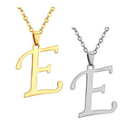 Stainless Steel Women's Unisex 18 Inch Necklace Pendant Letter Lobster Clasp S2