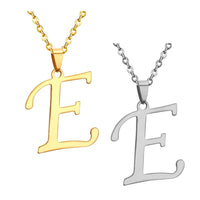 Stainless Steel Women's Unisex 18 Inch Necklace Pendant Letter Lobster Clasp S2