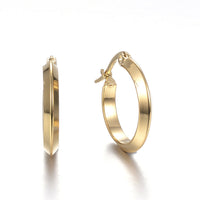 304 Stainless Steel Hoop Earrings Gold 0.6 To 1.4" Pin 1x0.8mm  P620