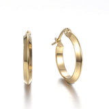 304 Stainless Steel Hoop Earrings Gold 0.6 To 1.4" Pin 1x0.8mm  P620