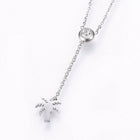 Stainless Steel Set Earrings Pendant Necklace Coconut Tree Gold 16.54" P730