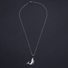 Stainless Steel Pendant Necklace Lobster Clasp Dolphin Silver 17.71" 1.5mm P94