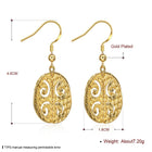 Yellow Gold Platinum Plated Earrings  Drop Dangle Fish Hook Clasp L646