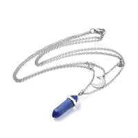 Malachite Bullet Pendant Necklace 316 Stainless Steel Lobster Clasp 16" Z509