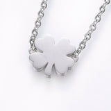 Stainless Steel Set Pendant Necklace Earrings Bracelets Clover Gold 16.54" P736