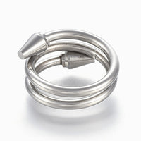 304 Stainless Steel Wide Band Finger Rings Size 6~9 Gold 16~19mm Z676
