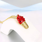 Yellow Gold Plated Necklace Women's Pendant Ice Cream AAA Zirconia Lobster B176