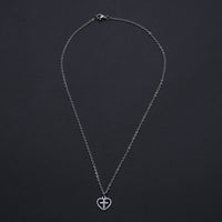 Stainless Steel Pendant Necklace Lobster Clsp Heart Cross Silver 15.7" 1.5mm P59