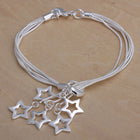 Unisex Women's Sterling Silver Plated  Bracelet Adjustable Size Lobster L5