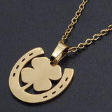 Stainless Steel Pendant Necklace Lobster Clasp Clover Silver 17.71" 1.5mm P97