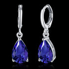Yellow Gold Platinum Plated Earrings Drop Dangle Zirconia L585