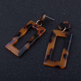 Ear Studs Alloy Cellulose Acetate(Resin) Rectangle Blue 50x20mm Pin 0.7mm  P573