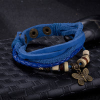 Leather Bracelet 8.5 Inches 14MM Push Button L440