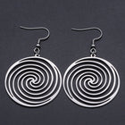 201 Stainless Steel Dangle Earrings Vortex Stainless Steel Color 59mm 0.6mm P200
