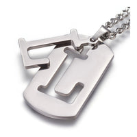 Stainless Steel Initial Pendant Necklace Lobster Chain Alphabet Letter 27" A385