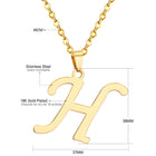 Stainless Steel Women's Unisex 18 Inch Necklace Pendant Letter Lobster Clasp S2
