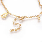 304 Stainless Steel Charm Anklet Bracelet Heart Round Silver Gold 9" 2mm A52