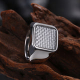 Stainless Steel Yellow Gold Platinum Plated Mens Band Ring Carbon Fiber B555