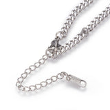 Stainless Steel Initial Pendant Necklace Lobster Chain Alphabet Letter 27" A385
