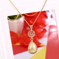 Yellow Rose Gold Plated Necklace Women's Pendant Drop Lobster Clasp B288