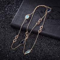 Yellow Gold Plated Necklace Chain  AAA Zirconia Blue Lobster Clasp B390