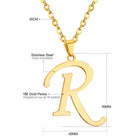 Stainless Steel Women's Unisex 18 Inch Necklace Pendant Letter Lobster Clasp S2