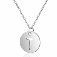 Stainless Steel Women's Unisex 18 Inch Necklace Pendant Letter Lobster Clasp S3