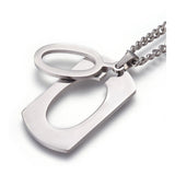 Stainless Steel Initial Pendant Necklace Lobster Chain Alphabet Letter 27" A385