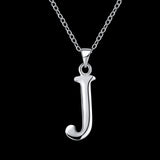 Sterling Silver Plated Necklace Women Pendant Initial Letter Alphabet B375