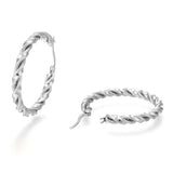 Stainless Steel Hoop Earring Hypoallergenic Ear Nut Twisted Ring Gold  Z285