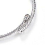 316 Stainless Steel Torque Bangles Heart Flexible Rose Gold Silver 2.2" P281