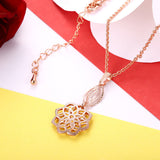 Yellow Gold Plated Necklace Pendant Flower Drop 19 Inches 1MM Lobster Clasp B302