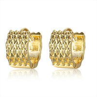 Platinum Gold Hoop Earrings 14x15x8mm  1mm P186