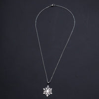 Stainless Steel Pendants Necklace Lobster Snowflake Silver 17.71" 1.5mm Z623