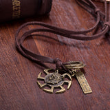 Genuine Leather Necklace Pendant  Adjustable Size Slide Clasp B469