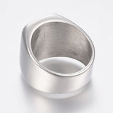 316 Stainless Steel Band Rings Men Wide Band Ring Rectangle Black Gold Z695