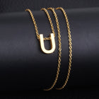 Stainless Steel Women's Unisex 18 Inch Necklace Pendant Letter Lobster Clasp S3