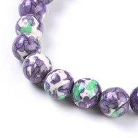 Ocean White Jade Stretch Bracelets 8MM 10MM Beads 2-1/8"(5.3cm)  P523