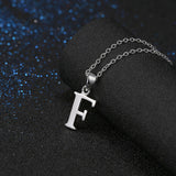 Sterling Silver Plated Necklace Women Pendant Initial Letter Alphabet B375