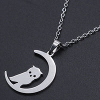 Stainless Steel Pendant Necklace Lobster Halloween Owl Moon 17.71" 1.5mm P92