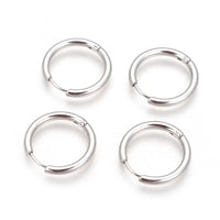 Stainless Steel Hoop Earrings Rose Gold Purple Black Huggie 1" Pin 1mm  P623